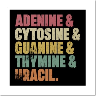 Adenine & Cytosine & Guanine & Thymine & Uracil Posters and Art